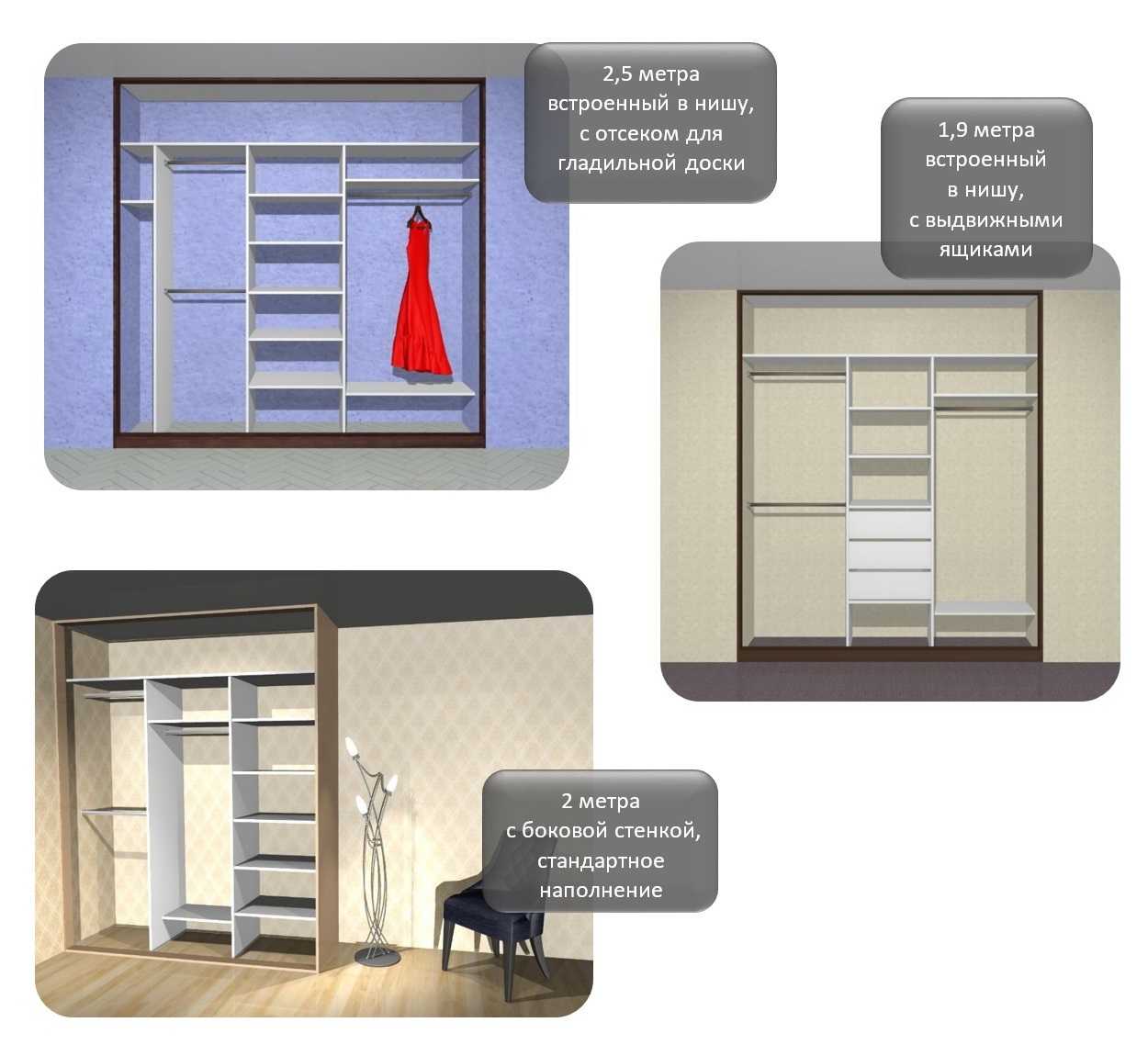 Грамотное планирование внутреннего пространства шкафа-купе