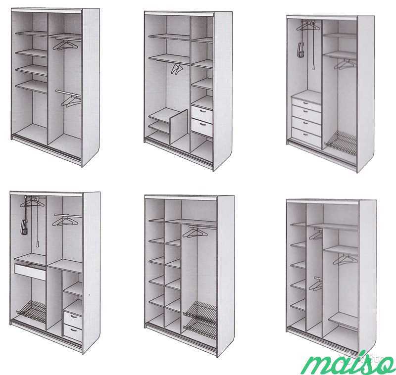 Наполнение шкафа-купе для прихожей: схемы, чертежи и фотографии