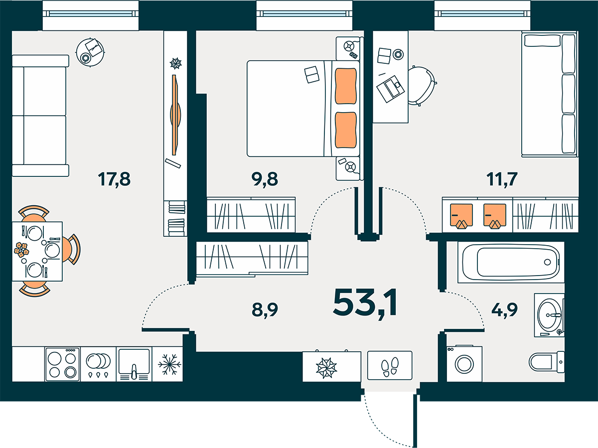 Современная классика в московской новостройке: ремонт евротрешки 66 кв. м | divan.ru | дзен