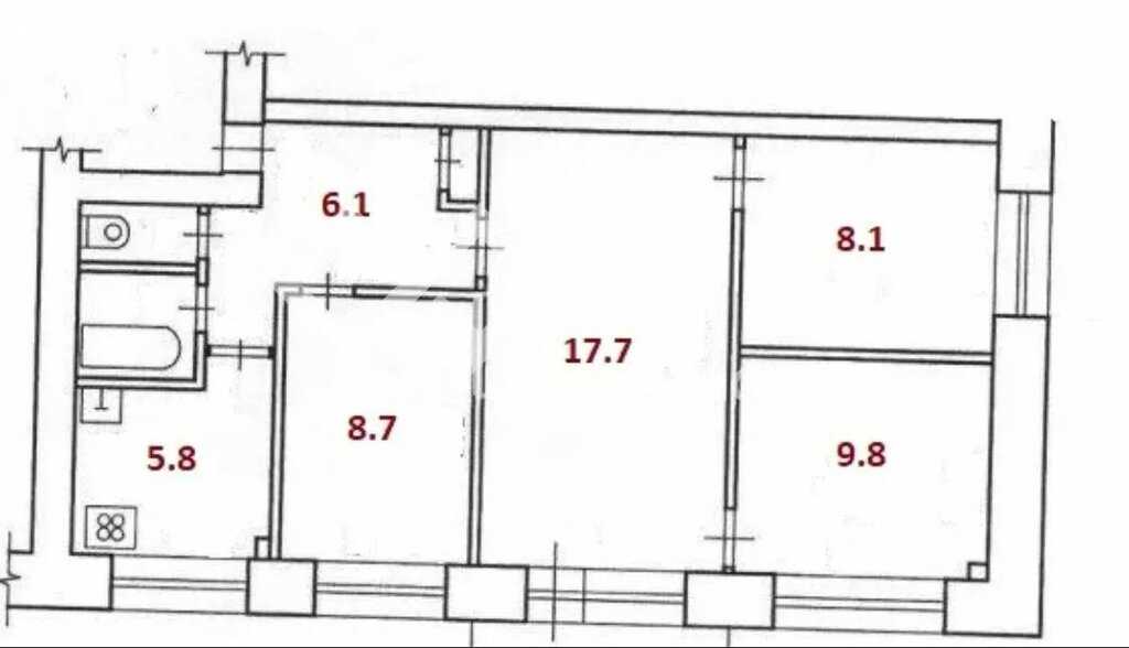 Планировка четырехкомнатной квартиры в 3d программе